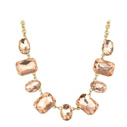 Rose gold plated beautiful pendant with big golden crystals